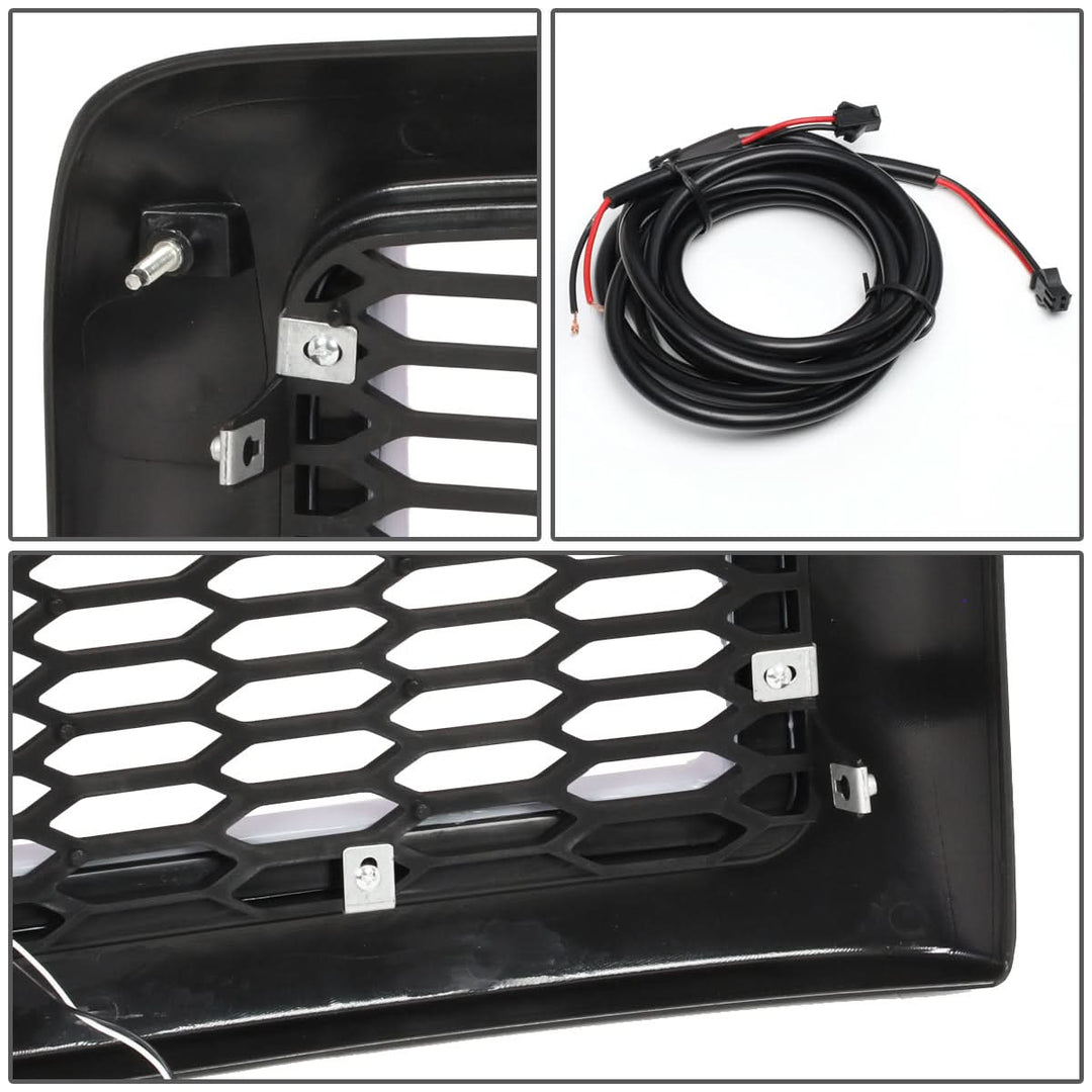 94-02 Dodge Ram Honeycomb Mesh Grille w/ LED DRL Lights - Matte Black