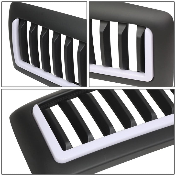 94-02 Dodge Ram Vertical Fence Style LED DRL Grille - Matte Black