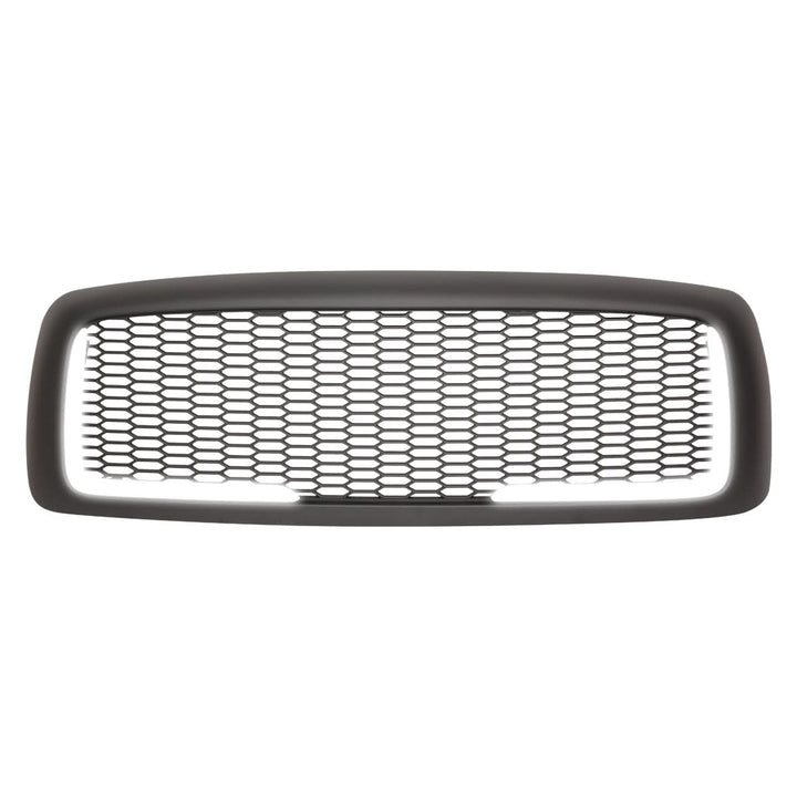02-05 Dodge Ram Honeycomb Mesh Grille w/ LED DRL Lights Matte Black