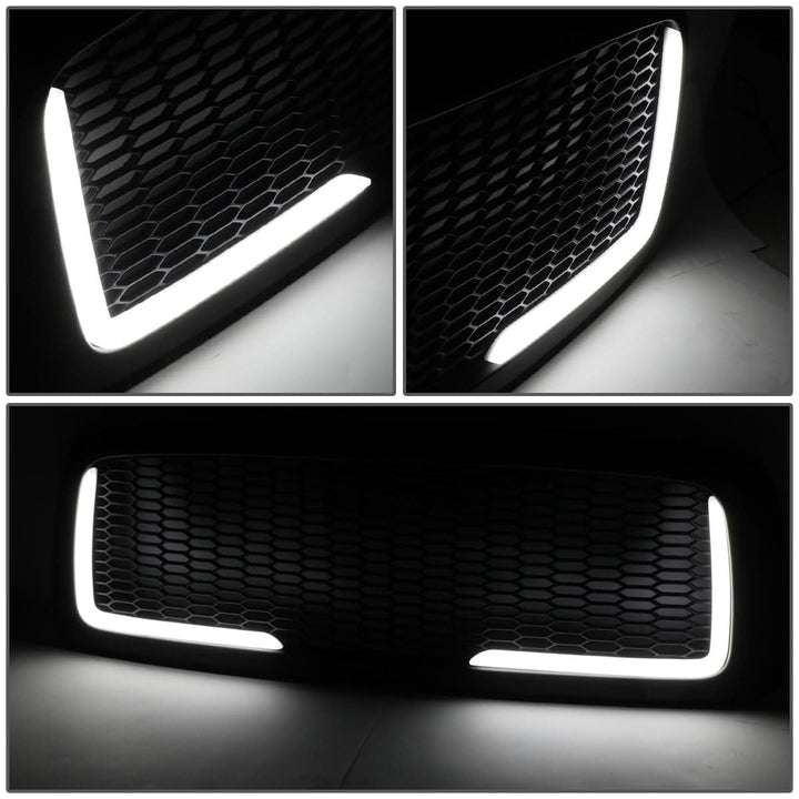 02-05 Dodge Ram Honeycomb Mesh Grille w/ LED DRL Lights Matte Black