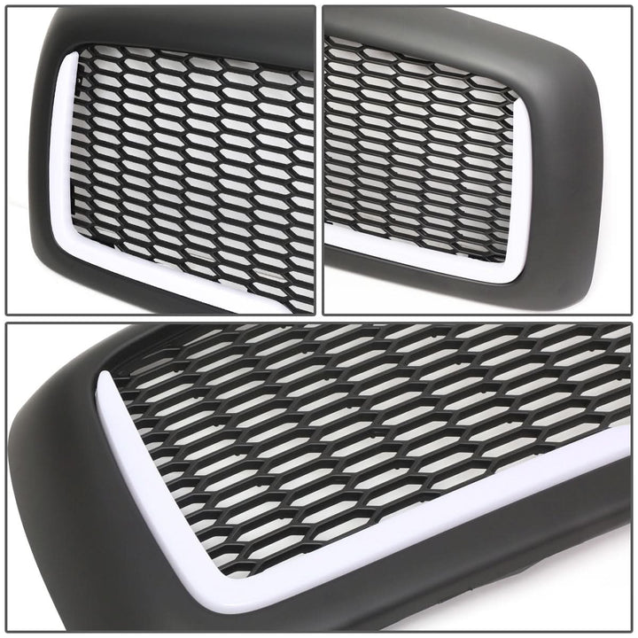 02-05 Dodge Ram Honeycomb Mesh Grille w/ LED DRL Lights Matte Black