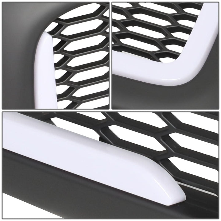 02-05 Dodge Ram Honeycomb Mesh Grille w/ LED DRL Lights Matte Black