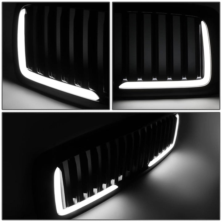 02-05 Dodge Ram Vertical Fence Style LED DRL Grille - Matte Black