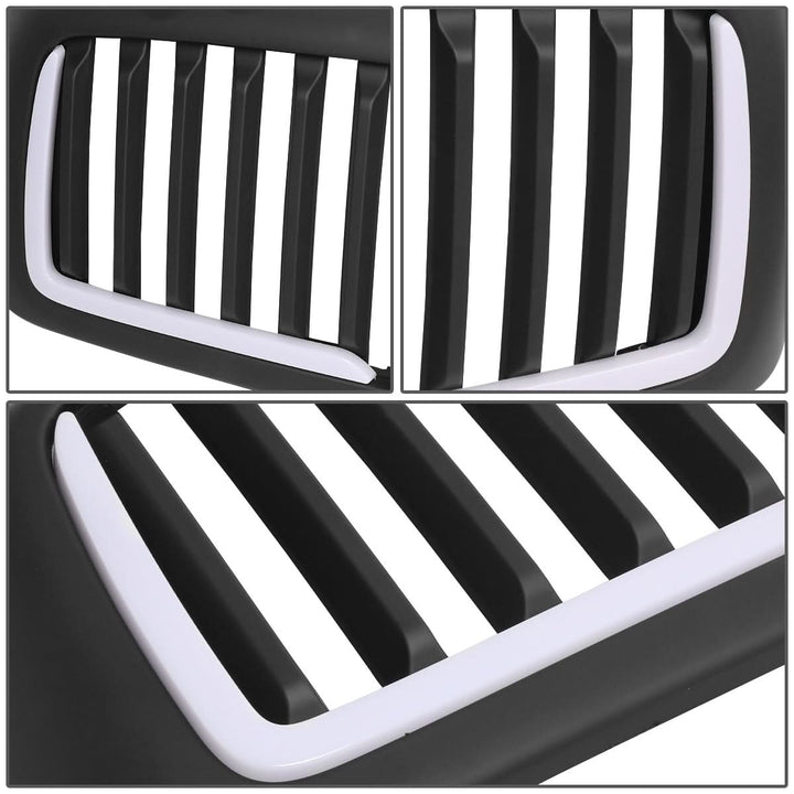 02-05 Dodge Ram Vertical Fence Style LED DRL Grille - Matte Black