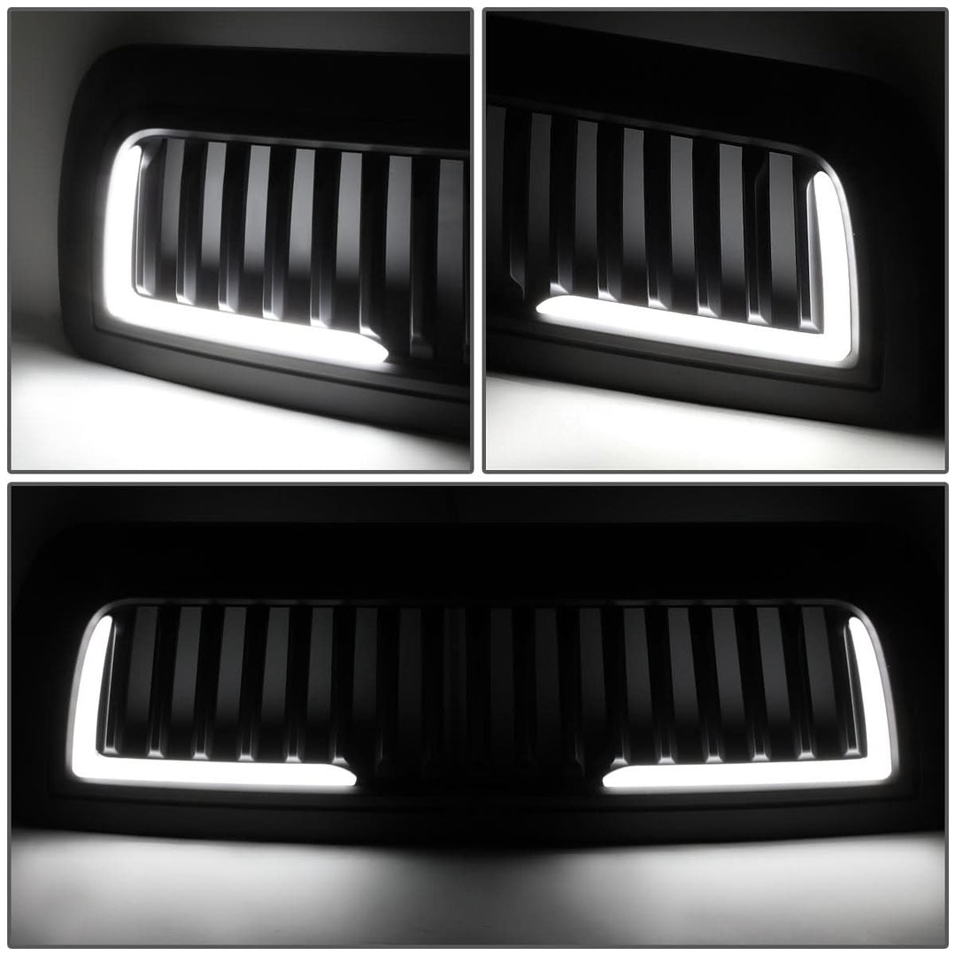 10-18 Dodge Ram 2500 3500 Vertical Fence Style LED DRL Grille Matte Black