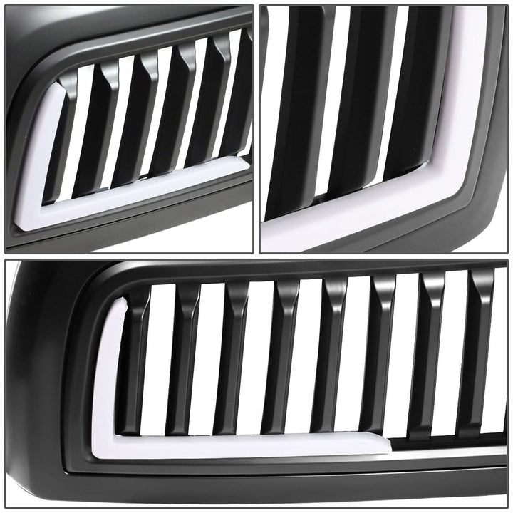 10-18 Dodge Ram 2500 3500 Vertical Fence Style LED DRL Grille Matte Black