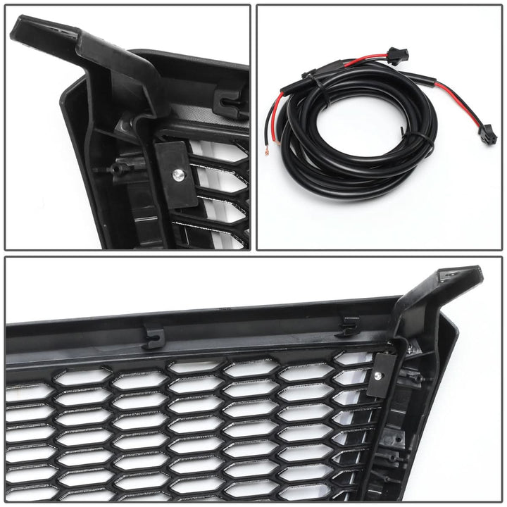04-08 Ford F-150 Honeycomb Mesh Grille with LED DRL Lights - Black