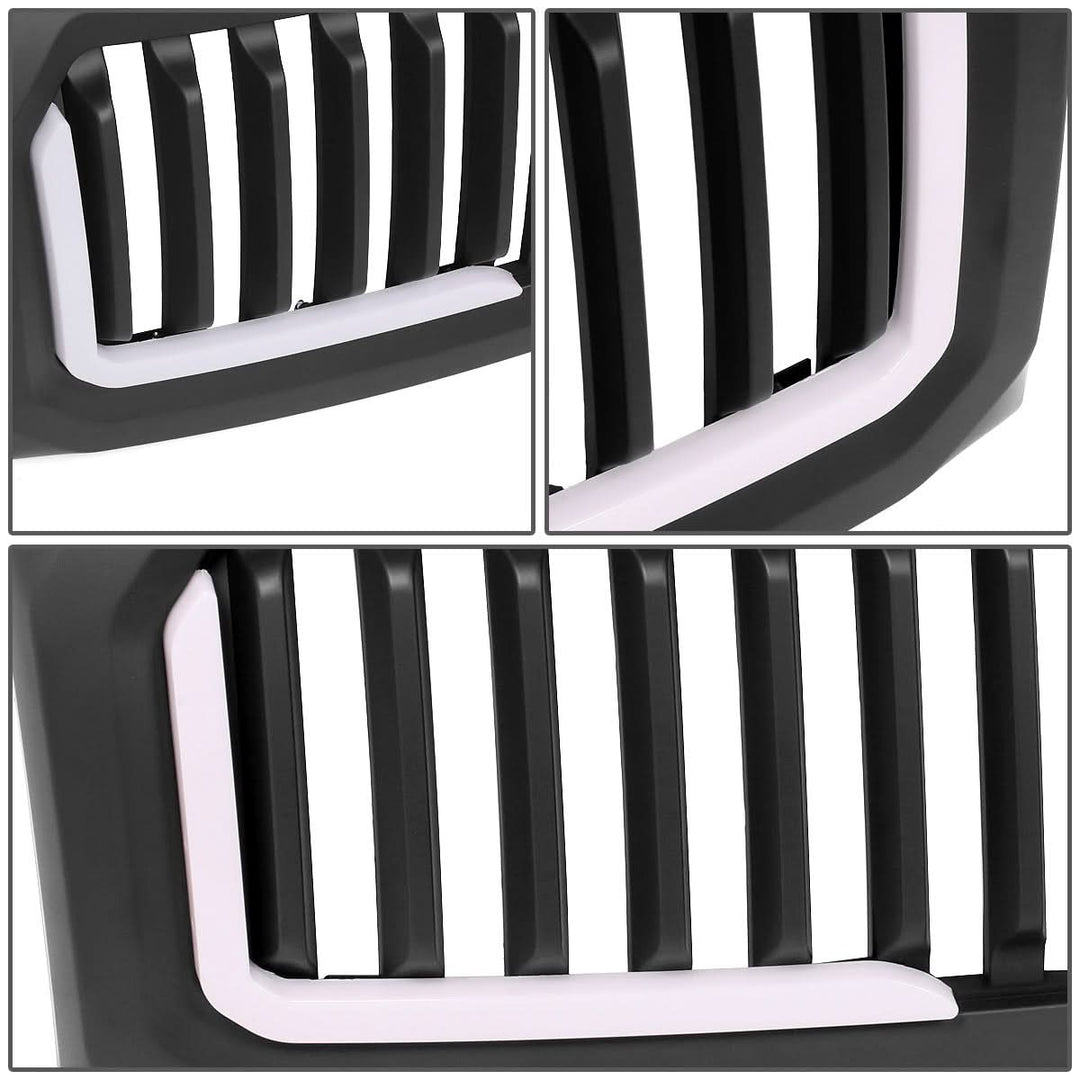 2009-2014 Ford F-150 Vertical Fence Style LED DRL Grille - Matte Black