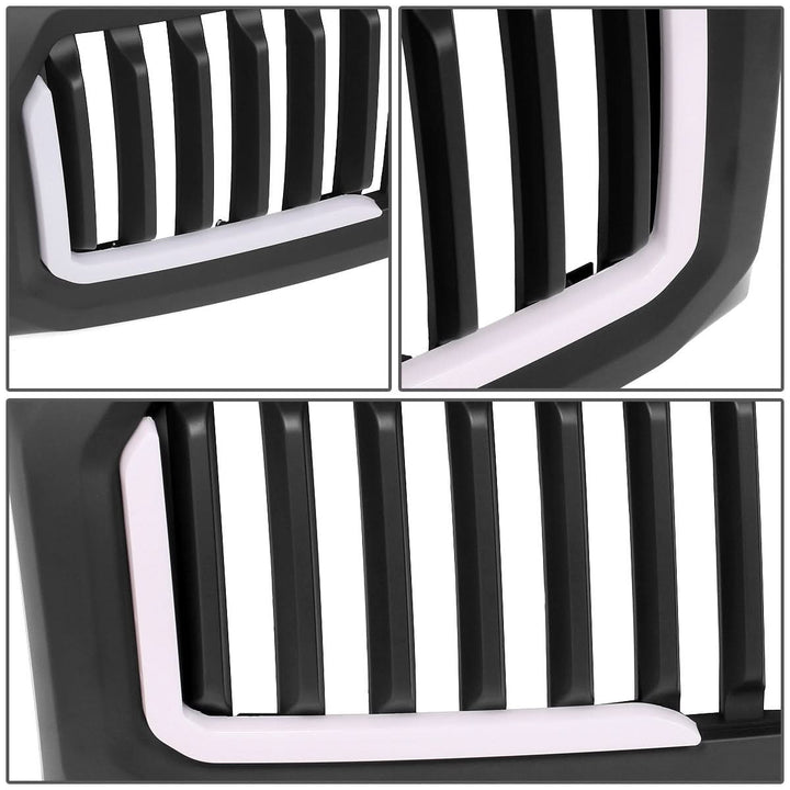 2009-2014 Ford F-150 Vertical Fence Style LED DRL Grille - Matte Black