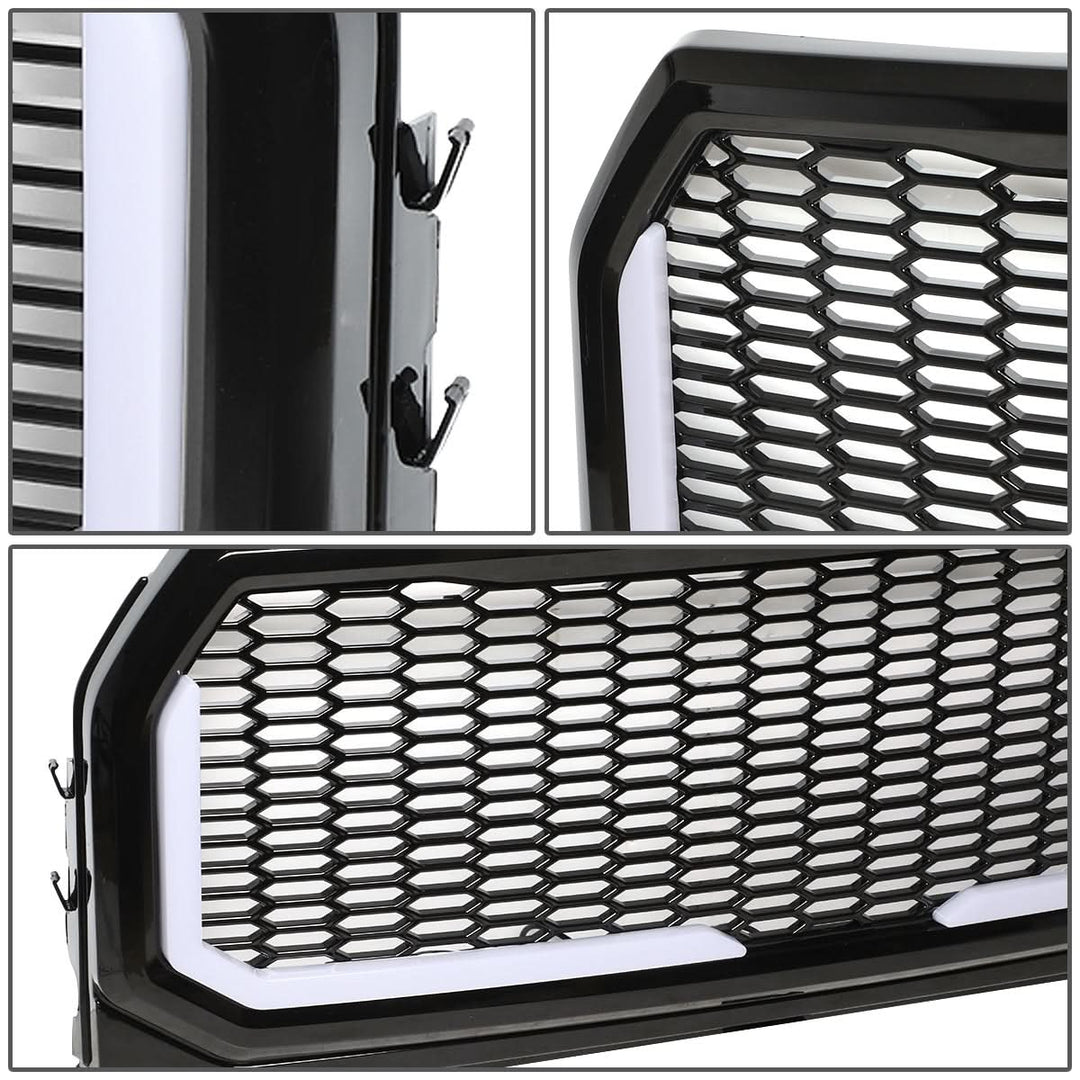 2015-2017 Ford F-150 Honeycomb Mesh Grille with LED DRL Lights