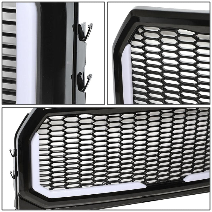 2015-2017 Ford F-150 Honeycomb Mesh Grille with LED DRL Lights