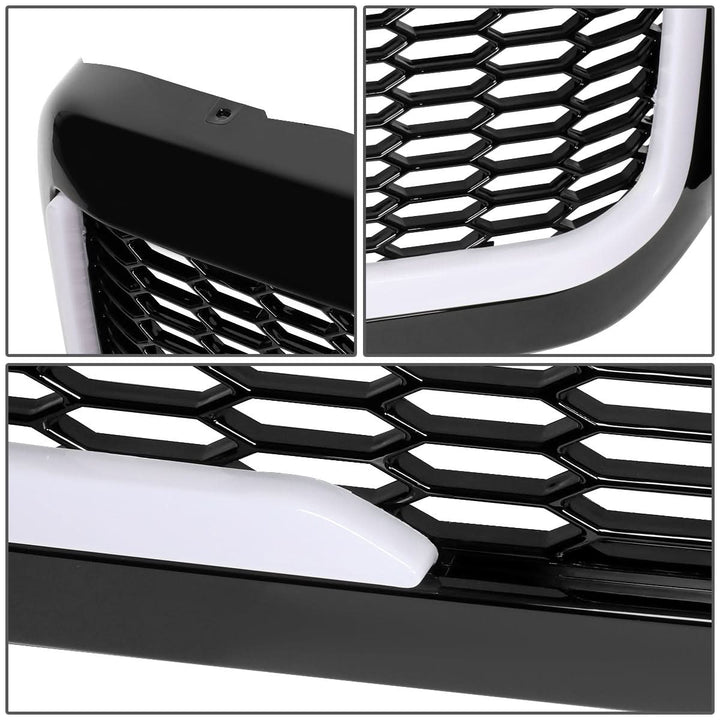 99-04 Ford F-250 F-350 F-450 F-550 Honeycomb Mesh Grille w/ LED DRL