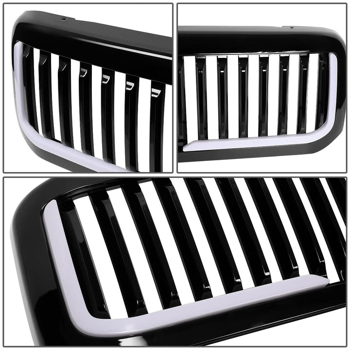99-04 Ford F-250 F-350 F-450 F-550 Vertical Fence Style LED DRL Grille