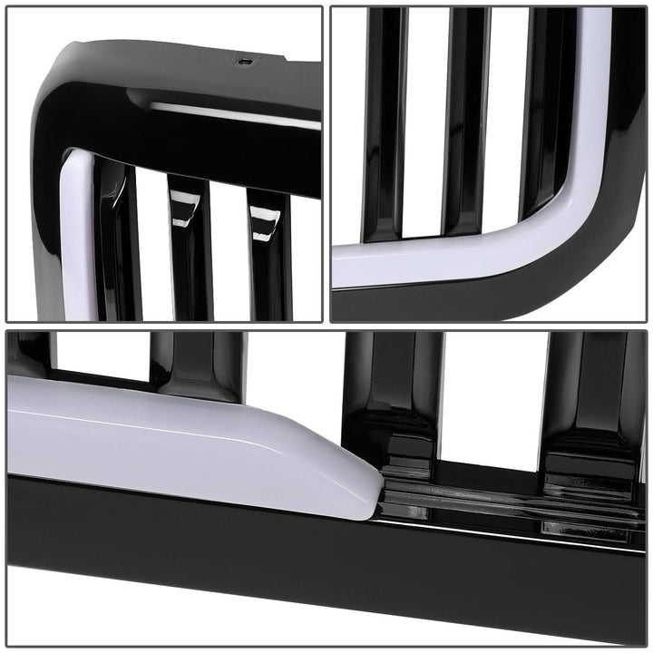 99-04 Ford F-250 F-350 F-450 F-550 Vertical Fence Style LED DRL Grille