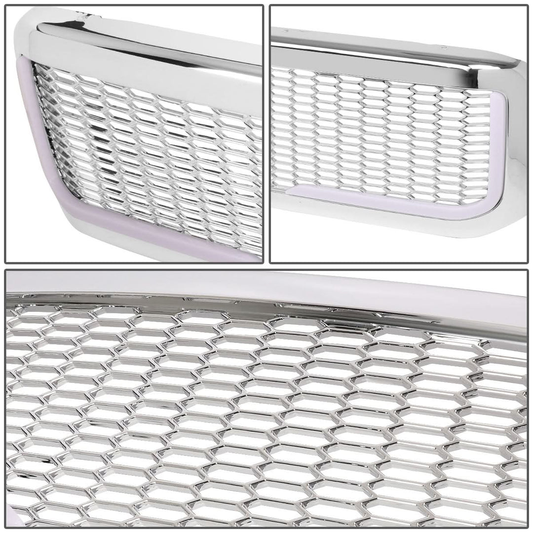 99-04 Ford F-250/F-350/F-450/F-550 Honeycomb Mesh Grille w/ LED DRL