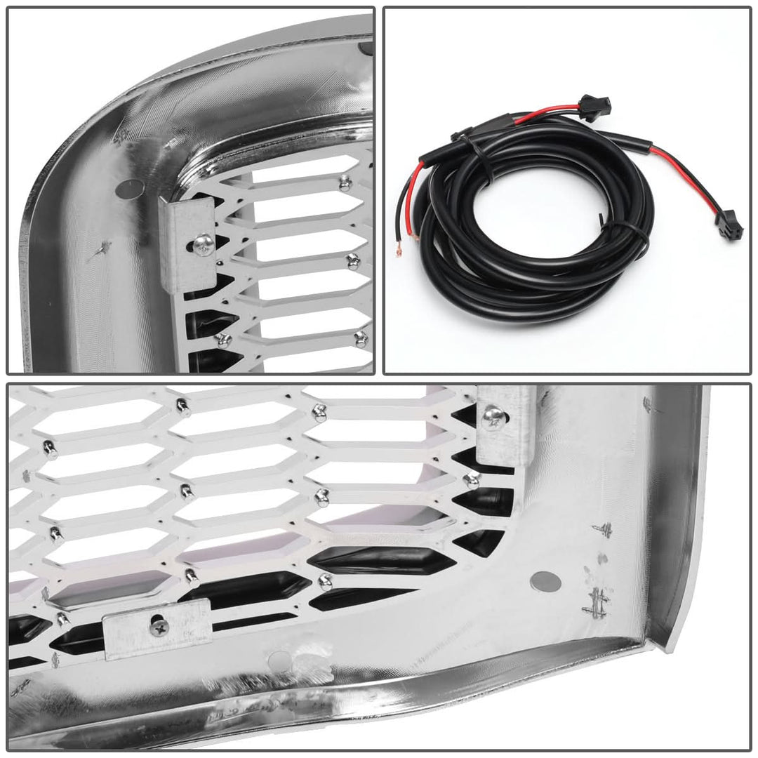 99-04 Ford F-250/F-350/F-450/F-550 Honeycomb Mesh Grille w/ LED DRL