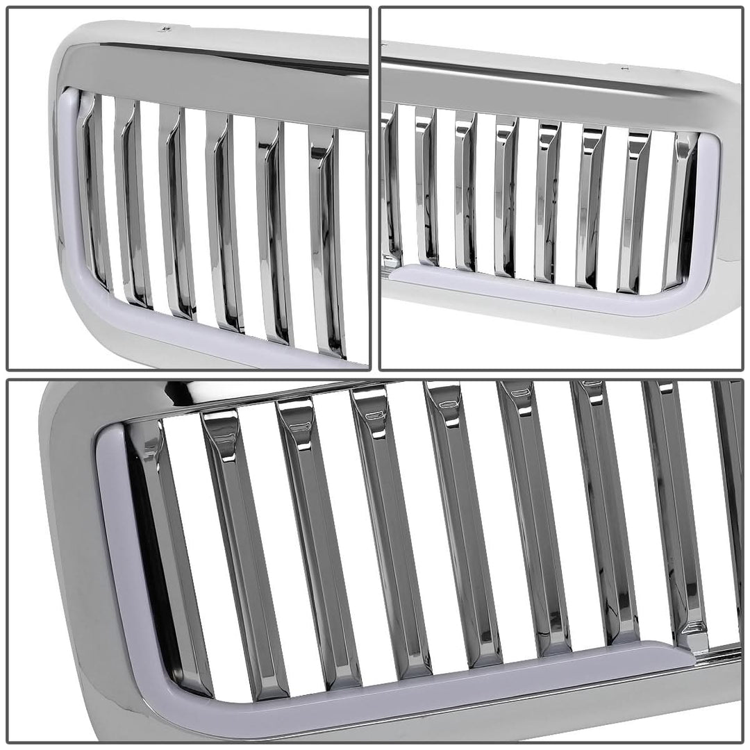 99-04 Ford F-250 F-350 F-450 F-550 Vertical Fence Style LED DRL Grille