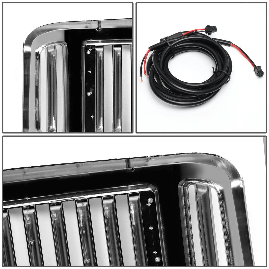 05-07 Ford F-250 F-350 F-450 F-550 Vertical Fence LED DRL Grille Chrome