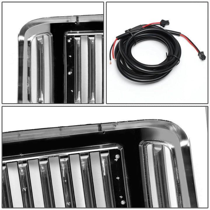 05-07 Ford F-250 F-350 F-450 F-550 Vertical Fence LED DRL Grille Chrome