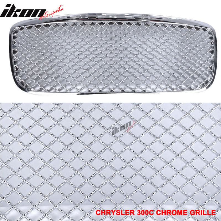 2011-2014 Chrysler 300 300C B Style Chrome Front Mesh Grille ABS