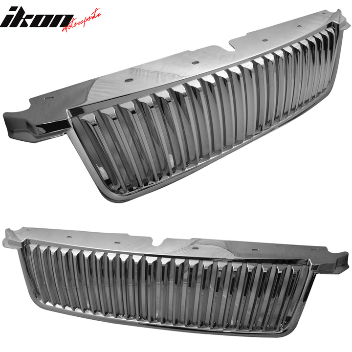 Fits 06-10 Ford Explorer Vertical Chrome Front Bumper Grille ABS