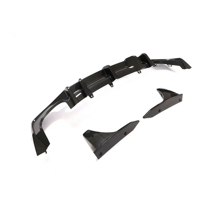 Audi RS7 C8 Sportback 4-Door Dry Carbon Fiber Rear Bumper Lip With Big Fins 2020 - 2021