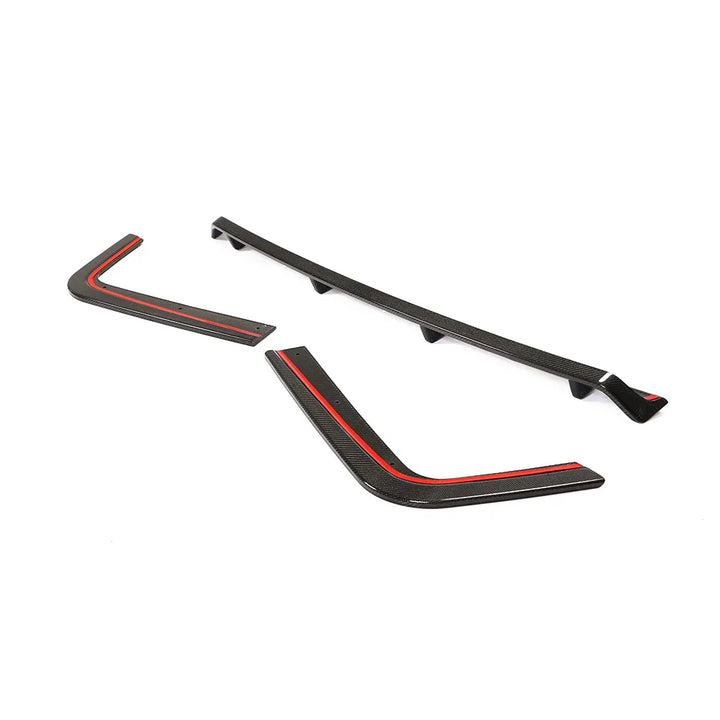 VW Transporter T6 Carbon Fiber Rear Bumper Lip Extension – Gloss Black (2015–2020)
