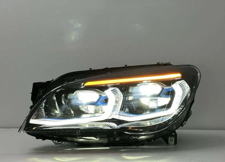 BMW 7 Series F02 G12 Style LED Headlight Assembly with Dual-Color DRL (Yellow / White) 2013 - 2015 (Replaces 63117228423)