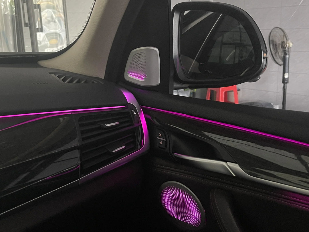 BMW X5 F15 Interior 64-Color RGB LED Ambient Light Kit with Speaker Cover 2014 - 2018