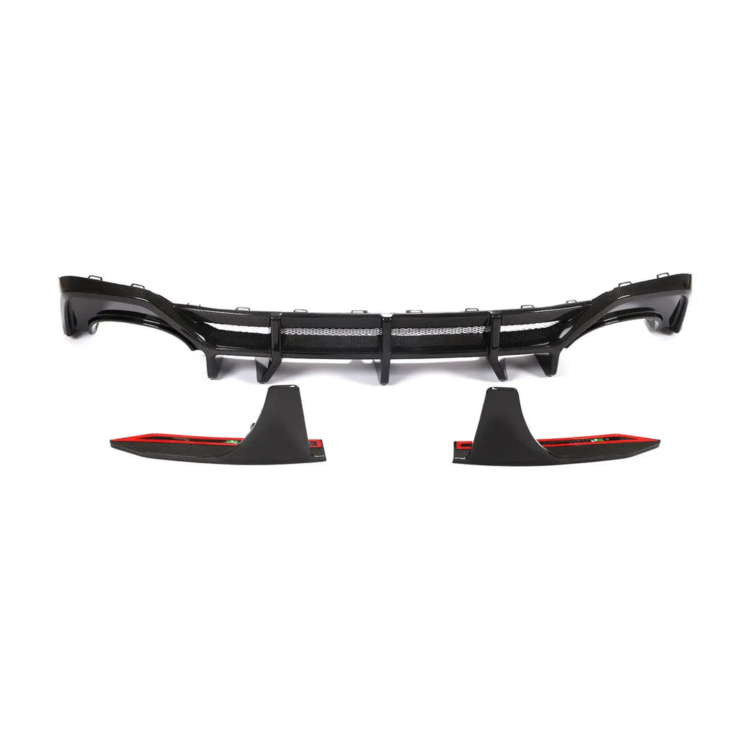 Audi RS7 C8 Sportback 4-Door Dry Carbon Fiber Rear Bumper Lip With Big Fins 2020 - 2021