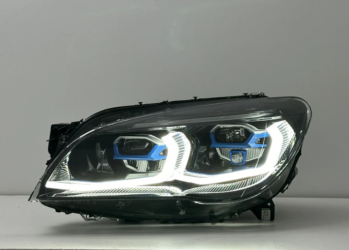BMW 7 Series F02 G12 Style LED Headlight Assembly with Dual-Color DRL (Yellow / White) 2013 - 2015 (Replaces 63117228423)