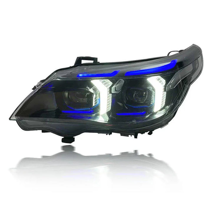 BMW 5 Series E60 Snake Eye LED Headlight Assembly with Dual-Color DRL 2003 - 2010