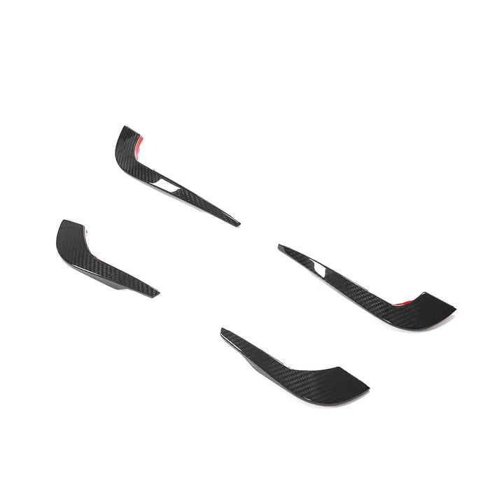Audi A4 B9 S-Line / S4 Sedan Carbon Fiber Front Bumper Fins 2017 - 2019