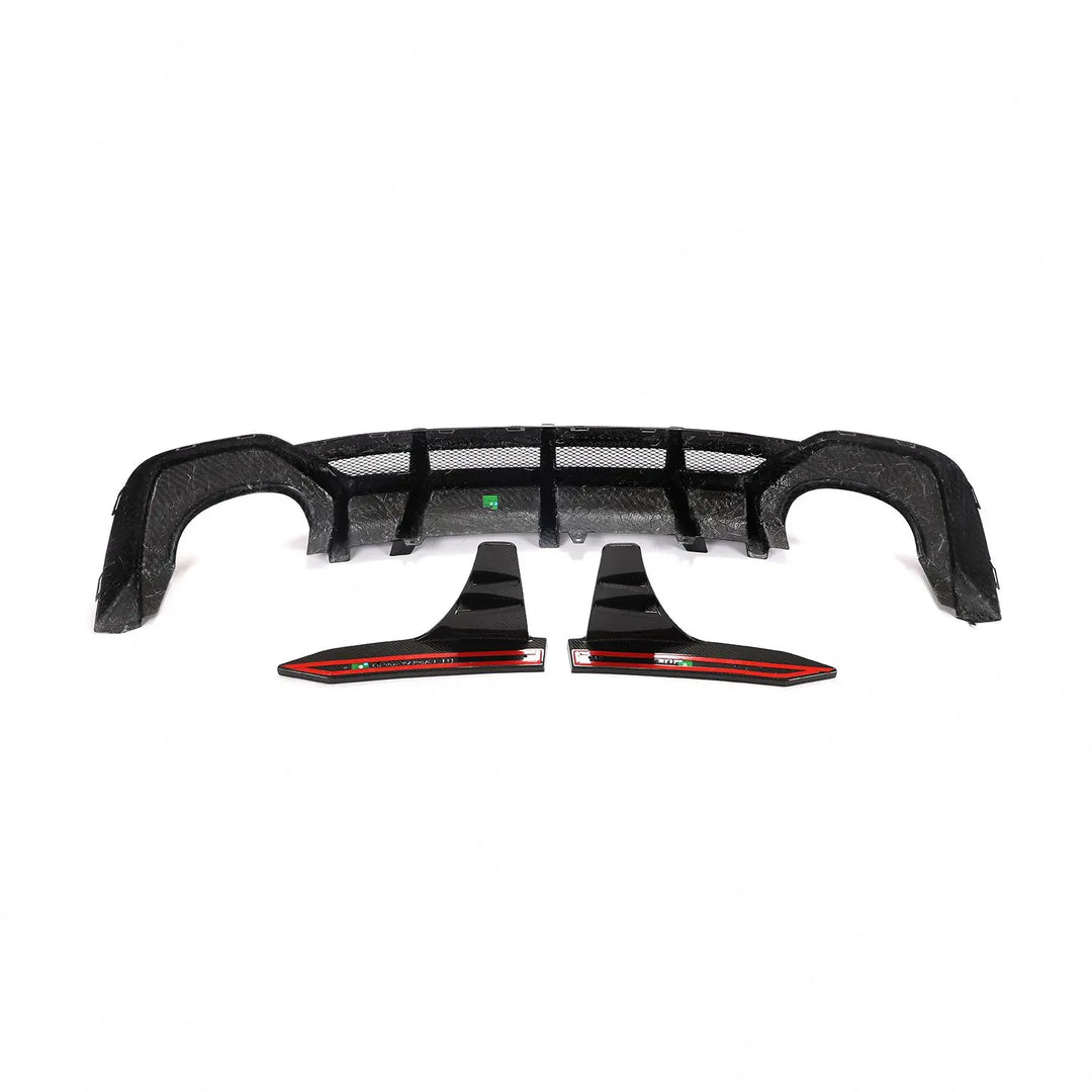 Audi RS7 C8 Sportback 4-Door Dry Carbon Fiber Rear Bumper Lip With Big Fins 2020 - 2021