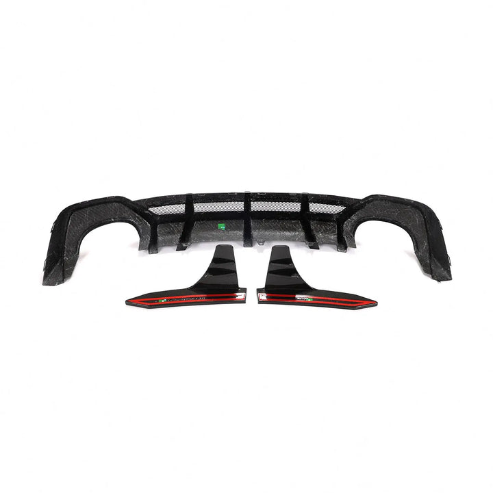 Audi RS7 C8 Sportback 4-Door Dry Carbon Fiber Rear Bumper Lip With Big Fins 2020 - 2021