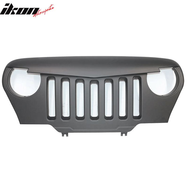 1997-2006 Jeep Wrangler TJ V1 Black Angry Bird Front Hood Grille ABS