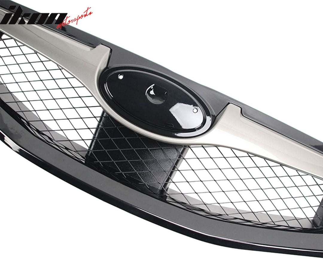 2008-2010 Subaru Impreza WRX OE Style Grille Gloss Black W/ Silver ABS