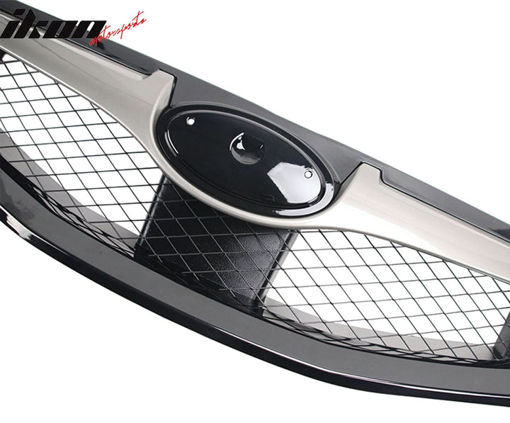 2008-2010 Subaru Impreza WRX OE Style Grille Gloss Black W/ Silver ABS