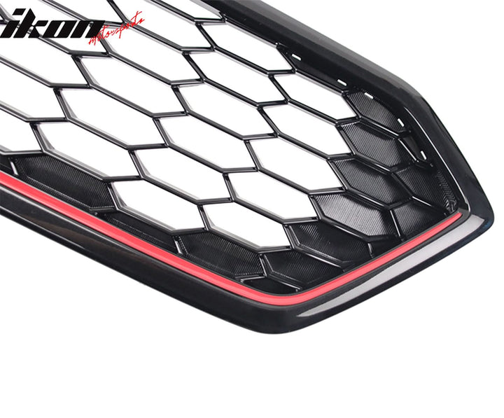 2018-2021 Subaru WRX Gloss Black W/ Red JDM Front Bumper Grille ABS