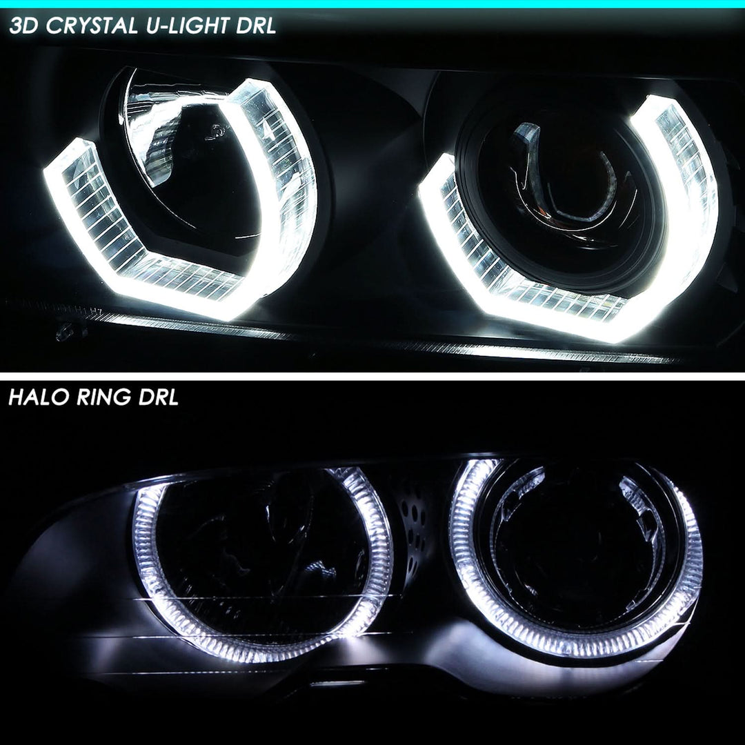 96-03 BMW E39 5-Series 3D Crystal Halo Projector LED Headlights