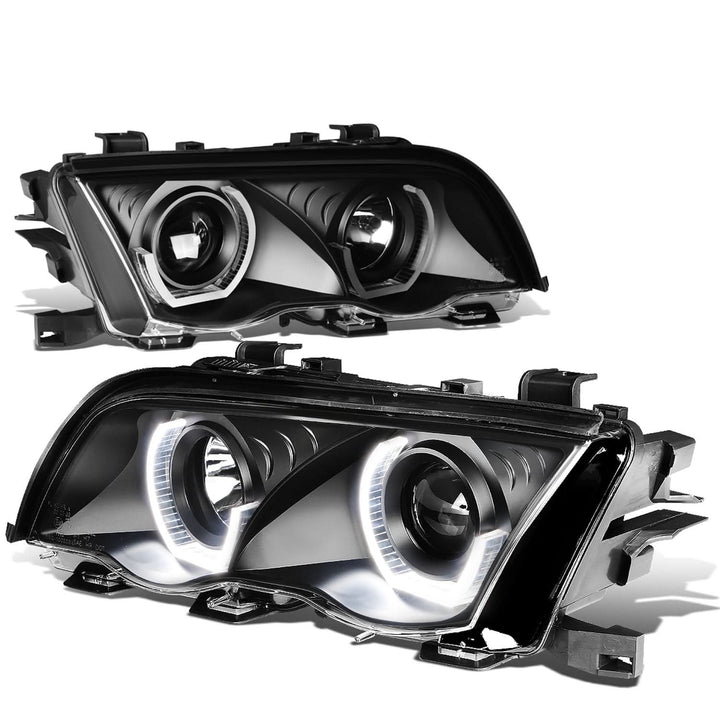 99-01 BMW 3-Series 3D Crystal Halo Projector LED Headlights Black