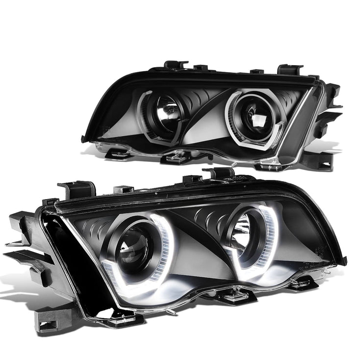 99-01 BMW 3-Series 3D Crystal Halo Projector LED Headlights Black