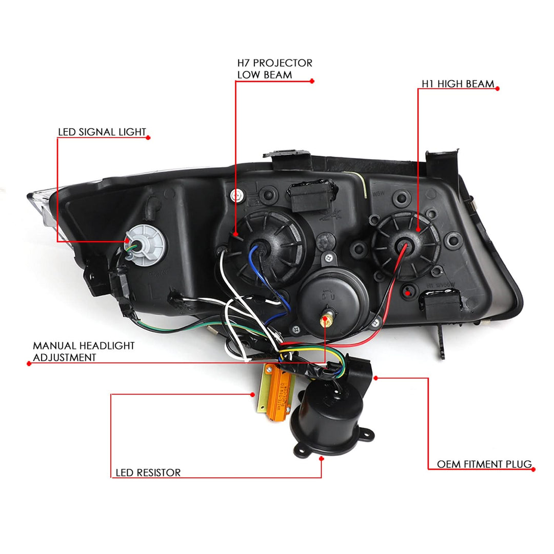 06-12 BMW 3-Series E90 3D Crystal Halo Projector LED Headlights