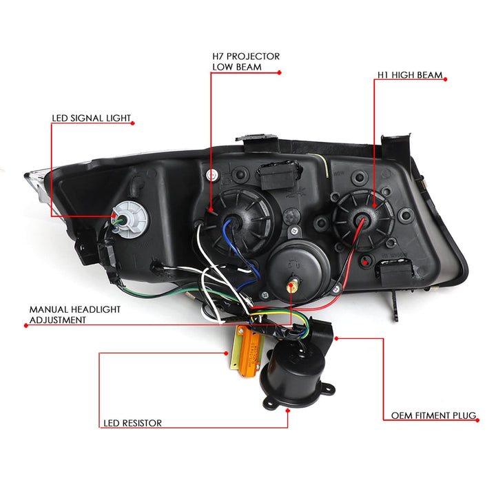 06-12 BMW 3-Series E90 3D Crystal Halo Projector LED Headlights