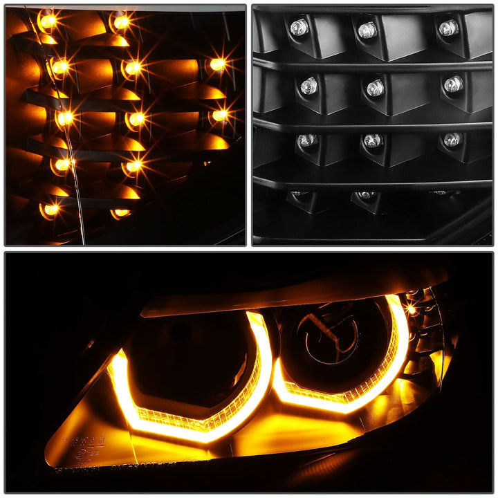 06-12 BMW 3-Series E90 3D Crystal Halo Projector Sequential Headlights