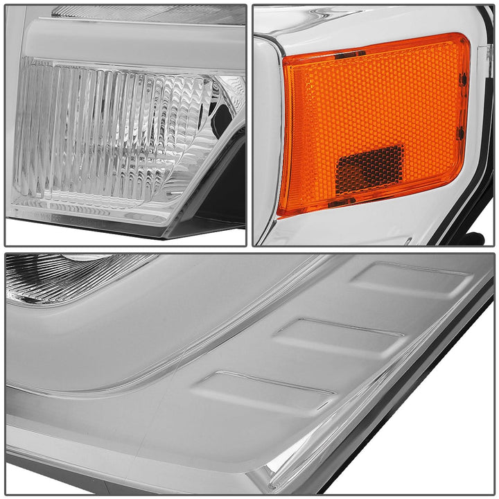 09-14 Ford F-150 3D LED Projector Headlights Chrome Housing