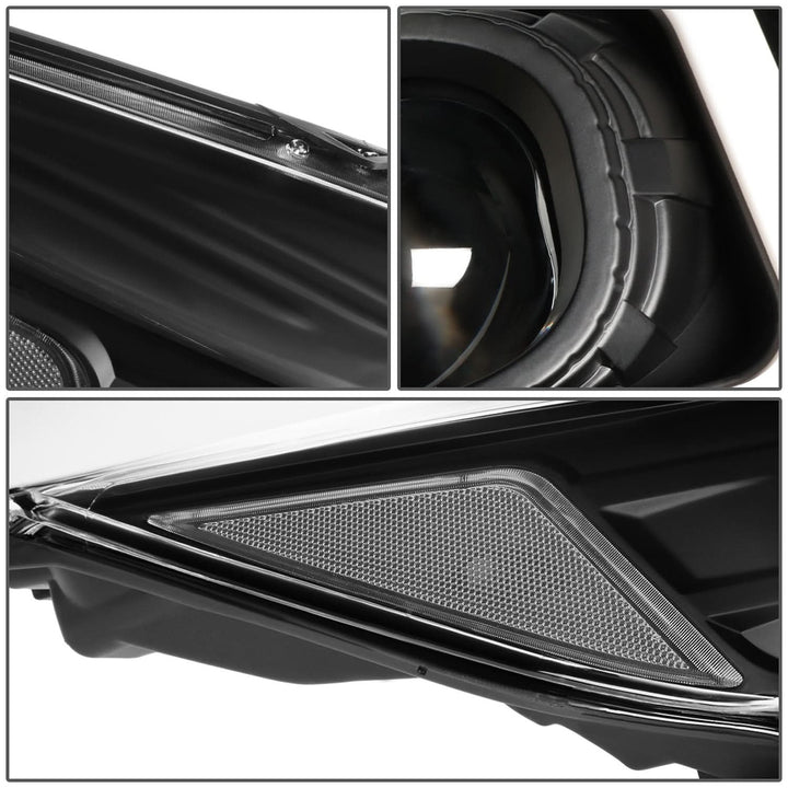 2013-2016 Ford Escape 3D LED DRL Projector Headlights Black Housing
