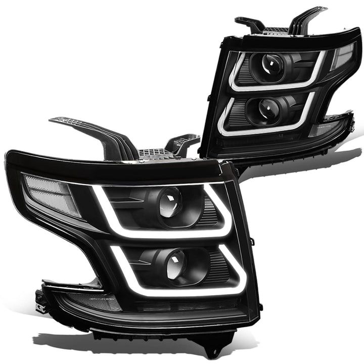 15-18 Chevrolet Suburban/Tahoe 3D LED Projector Headlights Black