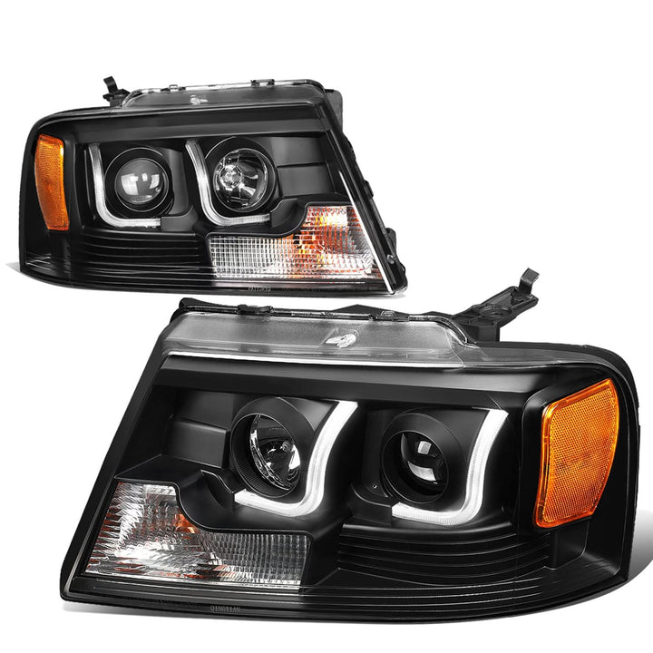 2004-2008 Ford F-150 3D LED J-Bar Halo Projector Headlights