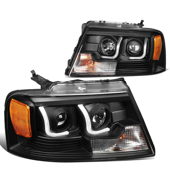 2004-2008 Ford F-150 3D LED J-Bar Halo Projector Headlights